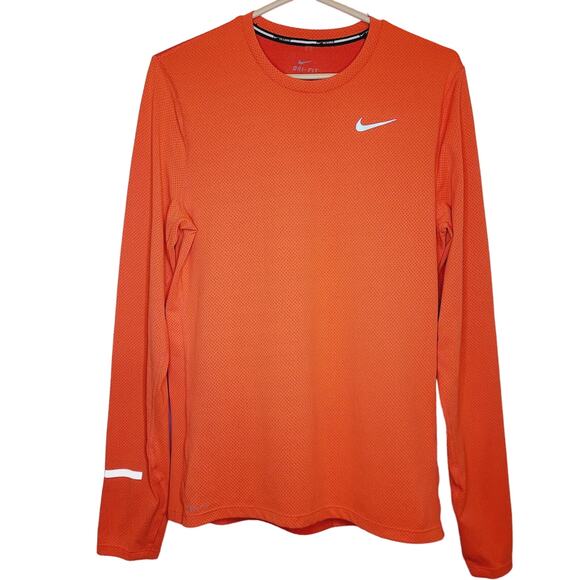 Nike Dri Fit orange long sleeved reflective running shirt - Picture 1 of 6